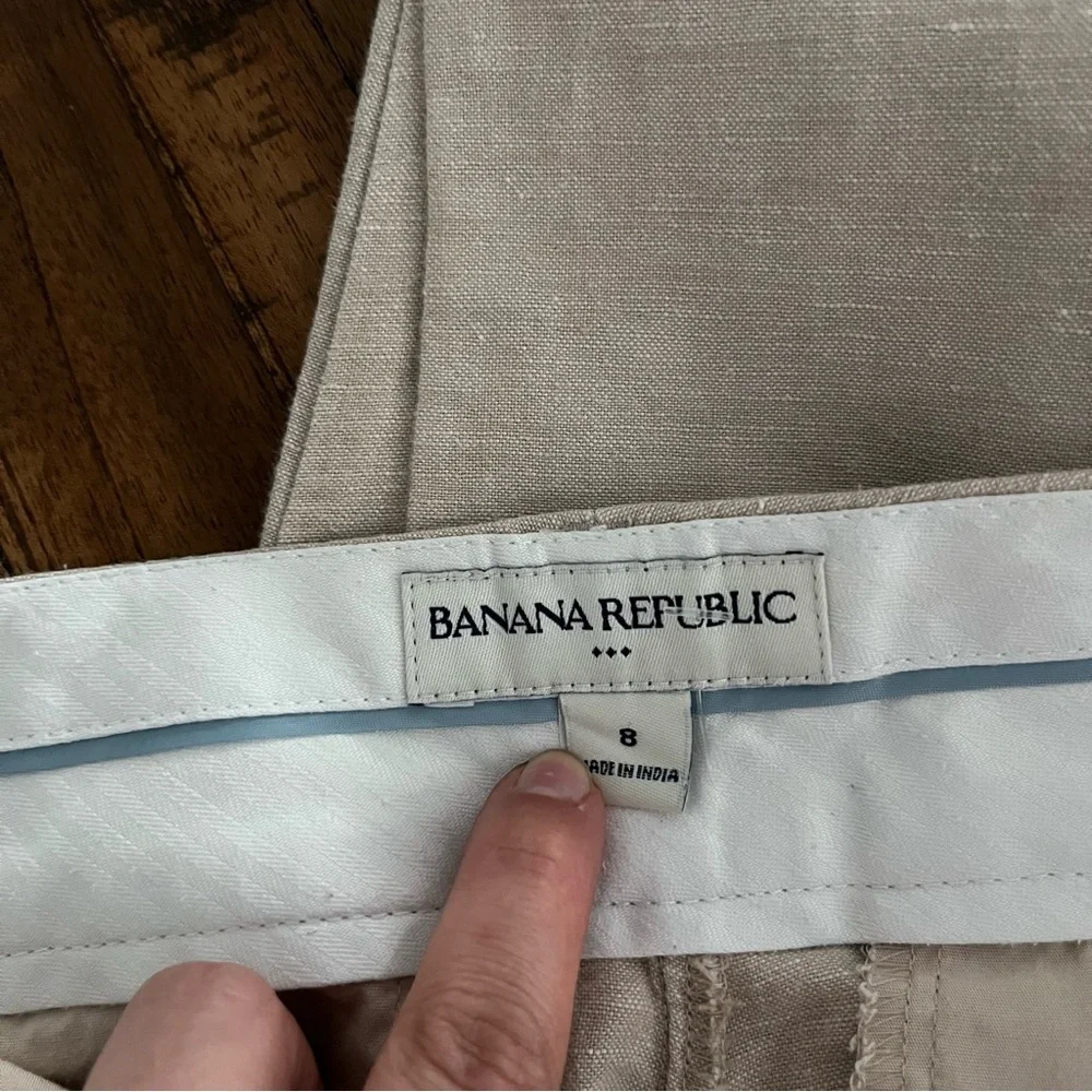 Banana Republic Straight Leg‎ Mid Rise Linen blend Trousers Size 8